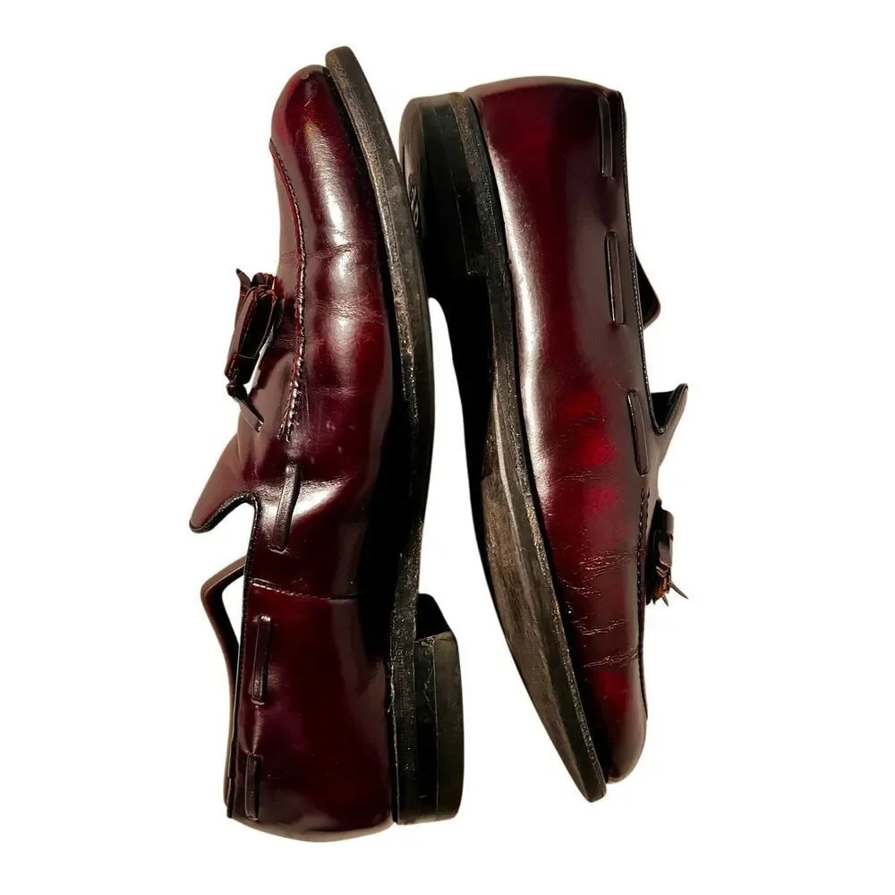 Vintage  Florsheim Cordovan Shell  Imperial  Tuscany Tassel Loafer Size 8.5